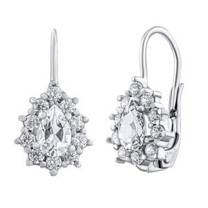 Silvego Strieborné náušnice KRISTIN kvapky s prírodným čírym Topazom a Brilliance Zirconia SILVEGOB31866SWT