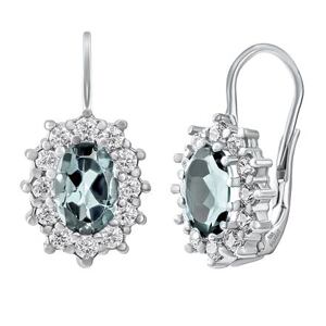 Silvego Zlaté náušnice Kate z bieleho zlata s prírodným akvamarínom a Brilliance Zirconia SILVEGOG31571AQW