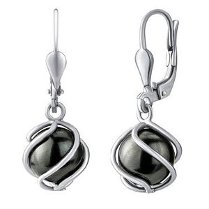 Silvego Strieborné náušnice York s čiernou Swarovski® Perlou SILVEGOB31644SWBLKP