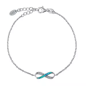 Silvego Strieborný náramok INFINITY - Rivers s modrým syntetickým opálom a Brilliance Zirconia LPS2265BBO