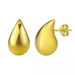 Silvego Strieborné náušnice kvapky Sperancia 10 mm pozlátené 18kt žltým zlatom LPS0226E10GP
