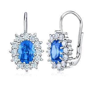 Silvego Strieborné náušnice Kate so svetlo modrými Swarovski® Zirconia SILVEGOB31571-LW