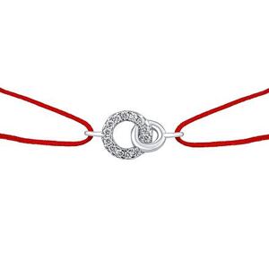 Silvego Textilný náramok Haiko together forever červený s Brilliance Zirconia LPS21251BRW