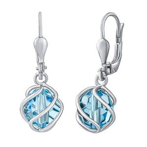 Silvego Strieborné náušnice York so Swarovski® Crystals modré SILVEGOB31644SWLB