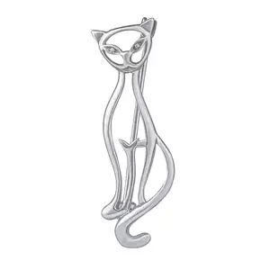 Silvego Strieborná brošňa mačka Pretty - 4 cm PRM10347