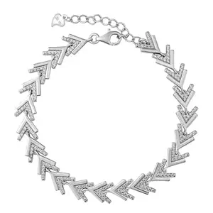 Silvego Dámsky strieborný náramok Arrow zdobený Brilliance Zirconia JJJ0754B
