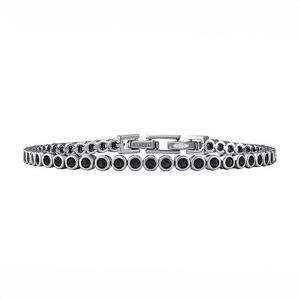 Silvego Strieborný tenisový náramok OLIVIA s čiernymi Brilliance Zirconia 4 mm JJJCSBRD25BB