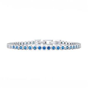 Silvego Strieborný tenisový náramok OLIVIA so syntetickým Spinelom 4 mm JJJCSBRD25BSPB