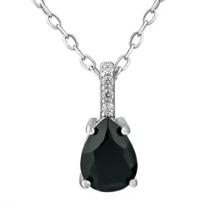 Silvego Strieborný náhrdelník Steffi s prírodným safírom a Brilliance Zirconia 42 + 5 cm JJJ1993NSB