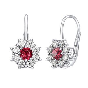 Silvego Strieborné náušnice nezábudky so Swarovski® Zirconia SILVEGOB31572SR