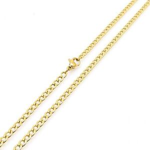 Silvego Náhrdelník z chirurgickej ocele Curb Pancr pozlátený 18kt žltým zlatom - 3 mm KMM233552NGP