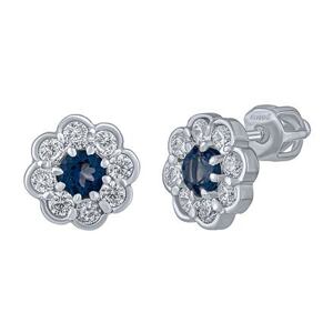 Silvego Strieborné náušnice kôstky Marguerite s prírodným London blue topazom a Brilliance Zirconia 8 mm SILVEGOB380003SLNT