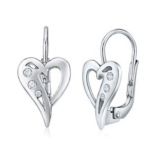 Silvego Strieborné náušnice SRDCE so Swarovski® Zirconia SILVEGOB35027S