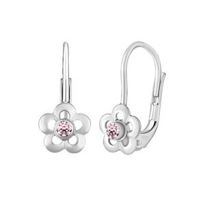 Silvego Strieborné náušnice pre deti Janine so Swarovski® Zirconia svetlo ružová SILVEGOB70164LPKL