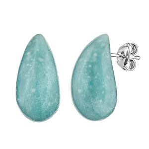 Silvego Strieborné náušnice kvapky Sperancie  s prírodným akvamarínom 20 x 10 mm GRP24484EAG
