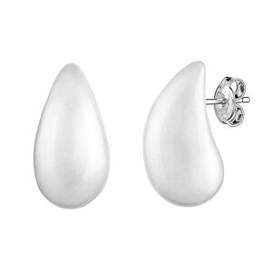 Silvego Strieborné náušnice kvapky Sperancie s prírodným bielym achátom 20 x 10 mm GRP24482EAG