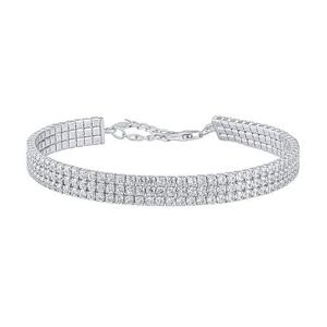 Silvego Strieborný štrasový náramok Foibé s Brilliance Zirconia - 6,5 mm KRM04784BW