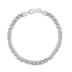 Silvego Strieborný náramok Double Rombo brúsený - 5 mm KRM04676B