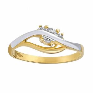 Silvego Zlatý prsteň Alexia s Brilliance Zirconia zo žltého a bieleho 14kt zlata FNNNF170RGYW