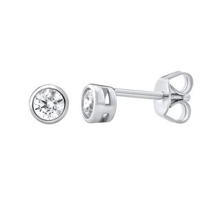 Silvego Strieborné náušnice kôstky so Swarovski® Zirconia 4 mm MW02335S