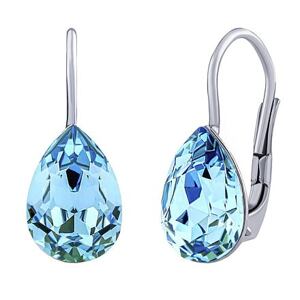 Silvego Akvamarínové strieborné náušnice so Swarovski® Crystals kvapka SILVEGOVSW080E