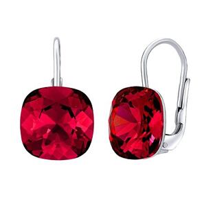 Silvego Strieborné náušnice so Swarovski® Crystals square 10 mm SILVEGOVSW081