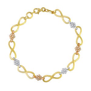 Silvego Zlatý náramok Alivea zo žltého, bieleho, ružového zlata a Brilliance Zirconia - 5,8 mm FNN1834BGYWR