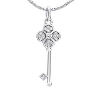 Silvego Strieborný prívesok KĽÚČ so Swarovski® Zirconia MWP13714S