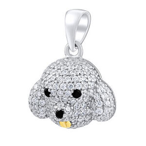 Silvego Strieborný prívesok pes Bady s čírymi Brilliance Zirconia MW14110P
