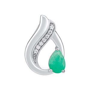 Silvego Strieborný prívesok Noiva s prírodným smaragdom a Brilliance zirconia FWP15711ER