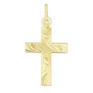 Silvego Zlatý prívesok krížik Eve SILVEGOB11434GY