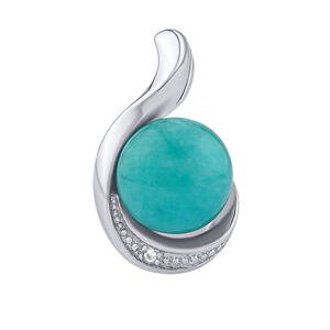 Silvego Strieborný prívesok Geonna s prírodným amazonitom a Brilliance Zirconia JSTP14626AZ