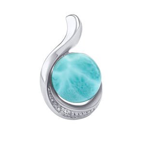 Silvego Strieborný prívesok Geonna s prírodným larimarom a Brilliance Zirconia JSTP14626LR