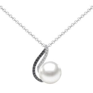 Silvego Strieborný náhrdelník Agnes s bielou perlou a Brilliance Zirconia GRP19111PW