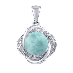 Silvego Strieborný prívesok Ariel s prírodným larimarom a Brilliance Zirconia JSTP14738LR