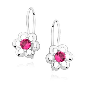 Olivie Detské strieborné náušnice KVIETOK RUBY 1627 Ag 925; ≤1,1 g.