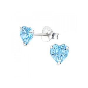 Olivie Strieborné náušnice SRDCE AQUA 2218 Ag 925; ≤0,4 g.