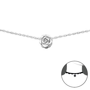 Olivie Choker retiazka STRIEBORNÁ RUŽE 2723 Ag 925; ≤1,5 g.