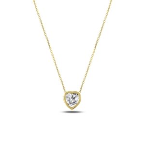 Olivie Strieborný náhrdelník ZIRKÓNOVÉ SRDCE GOLD 3154 Ag 925; ≤1,5 g.