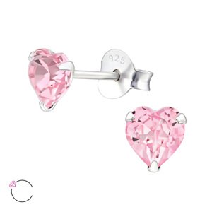 Olivie Strieborné náušnice SRDCE ROSE light 3204 Ag 925; ≤0,4 g.