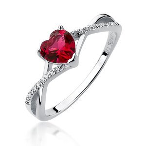 Olivie Strieborný prsteň SRDCE RUBY 3635 Veľkosť prsteňov: 10 (EÚ: 62-64) Ag 925; ≤1,6 g.