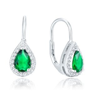 Olivie Strieborné náušnice KVAPKA GREEN 4853 Ag 925; ≤2,6 g.