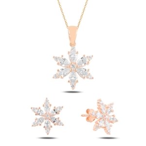 Olivie Strieborná sada VLOČKA ROSE 5229 Ag 925; ≤4,8 g.