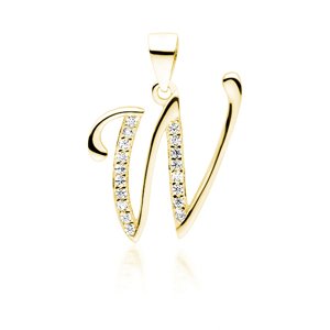 Olivie PÍSMENO W strieborný prívesok GOLD 5325 Ag 925; ≤1,3 g.