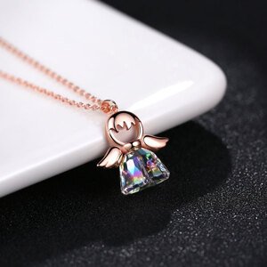 Olivie Strieborný náhrdelník KRIŠŤIALOVÝ ANJEL ROSE 5581 Ag 925; ≤3,5 g.
