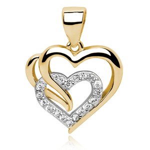Olivie Strieborný prívesok SPOJENÁ SRDCIA GOLD 5659 Ag 925; ≤1,4 g.