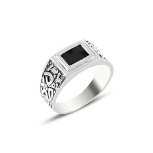 Olivie Pánsky strieborný prsteň ONYX 5708 Veľkosť prsteňov: 11 (EÚ: 65-67) Ag 925; ≤4,1 g.