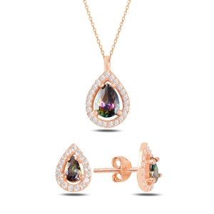 Olivie Stříbrná souprava MYSTIC TOPAZ ROSE 5731 Ag 925; ≤3,5 g.