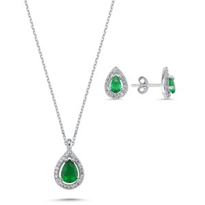 Olivie Strieborná súprava KVAPKA GREEN 5826 Ag 925; ≤3,3 g.