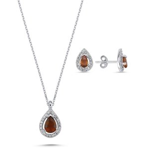 Olivie Strieborná súprava KVAPKA GARNET 5829 Ag 925; ≤3,3 g.